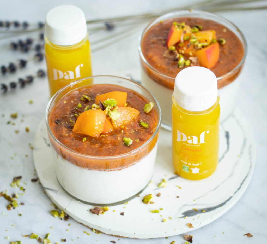 Recette healthy - Panna cotta vegan et crufiture Les jus PAF