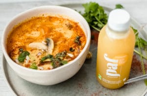 soupe thaï lait de coco gingembre légumes de saison