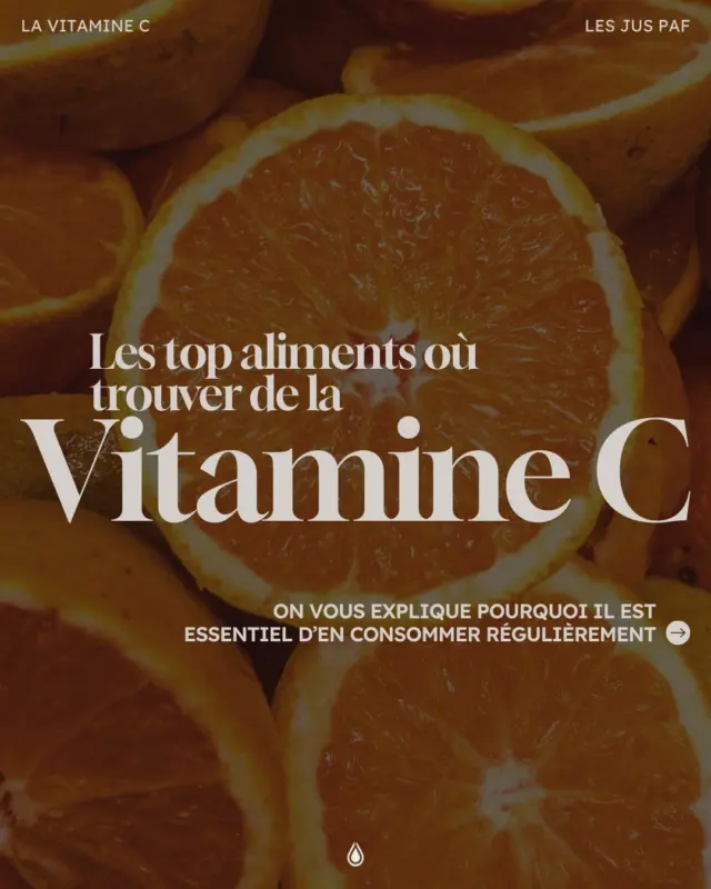 Fatigue persistante, peau moins éclatante, système immunitaire à la traîne ? 🥱

Même au printemps, la vitamine C reste essentielle… et beaucoup n’en consomment pas suffisamment.

🛡 Cette vitamine joue un rôle clé dans l’organisme : elle soutient l’immunité, favorise l’absorption du fer, aide à lutter contre le stress oxydatif, et contribue à une peau saine grâce à son rôle dans la synthèse du collagène ✨

Mais elle n’est pas stockée par le corps, il est donc nécessaire d’en consommer chaque jour 📆

De nombreux facteurs peuvent faire baisser nos réserves plus vite qu’on ne le pense : pollution, stress, tabac ou alimentation peu variée 🍃

Dans ce carrousel, on vous aide à :
→ Comprendre l’importance réelle de la vitamine C 💡
→ Identifier les signes de carence 💤
→ Repérer les meilleurs aliments pour en faire le plein 🍋
→ Découvrir ce que les jus PAF vous apportent concrètement 💪

Nos jus et shots sont pressés à froid et non pasteurisés, une méthode qui permet de préserver la vitamine C et les autres nutriments naturellement présents dans les fruits et légumes 🌿

Notre shot Attraction, par exemple, apporte 100 % des Apports Journaliers Recommandés (AJR) en vitamine C en seulement 60 ml 🙌

#vitaminec #nutritionpositive #santeglobale #immunitenaturelle #alimentationequilibree #juspressesafroid
