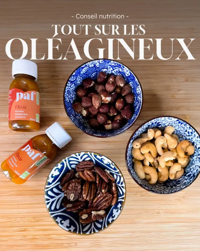 🥜🌰 Et si les oléagineux devenaient vos meilleurs alliés santé ?

Souvent relégués au simple rôle de snack, amandes, noix, noisettes... sont en réalité de véritables trésors nutritionnels 🙌

Riches en bons gras, en minéraux, en fibres et en vitamines, ils soutiennent le cœur, le cerveau er l’immunité, à condition de bien les choisir et de savoir les consommer 🌱

💡 Dans ce carrousel, on vous explique :
→ Ce que sont vraiment les oléagineux
→ Leurs bienfaits spécifiques
→ Les bonnes quantités à consommer (et les pièges à éviter)
→ Et pourquoi ils s’intègrent si bien dans une routine bien-être aux côtés de nos jus PAF ✨

Un post à garder en favori si vous cherchez à mieux nourrir votre corps naturellement 🤍🌿

#nutritionintelligente #mangerbien #santéetbienêtre #oléagineux #lesjuspaf #nutrition #healthyhabits